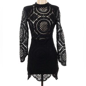 The Vintage Shop Black Lace Long Sleeve Dress